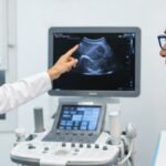 Consulta médica realista con especialista y paciente para ilustrar el artículo: FibroScan en Alicante: qué es y cuándo merece la pena hacerlo