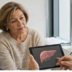 Consulta médica realista con especialista y paciente para ilustrar el artículo: Hígado graso y fibrosis: por qué no significan lo mismo